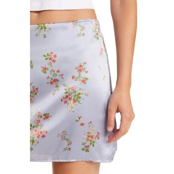 NEW Reformation Veranda Silk Mini Skirt Floral Print Mid Rise ALine Melba Size 6 - Picture 7 of 10